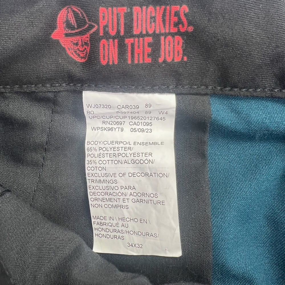 Dickies Skateboarding Double Knee Pants Mens Size 32 Teal Blue Workwear WJ07320 - Picture 6 of 8